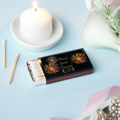 Fireworks & Monogram - Black Matchboxes