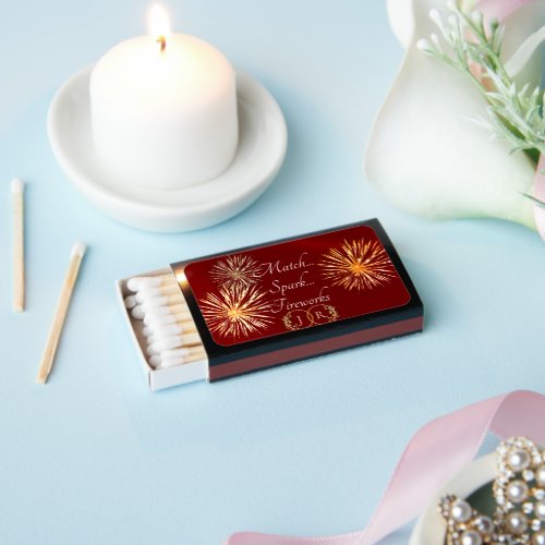 Fireworks & Monogram - Red Matchboxes