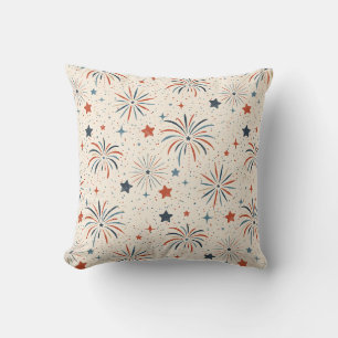 Fireworks n Stars Throw Pillow