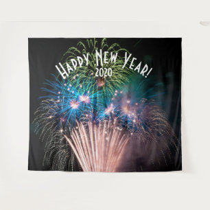 Fireworks New Years Blue Photo Booth Backdrop