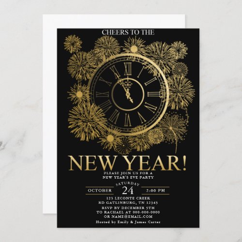 Fireworks new years Eve Invitation