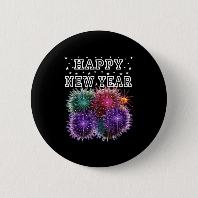 Fireworks New Year's Eve Party  Button (Front)