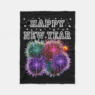 Fireworks New Year's Eve Party Fleece Blanket
