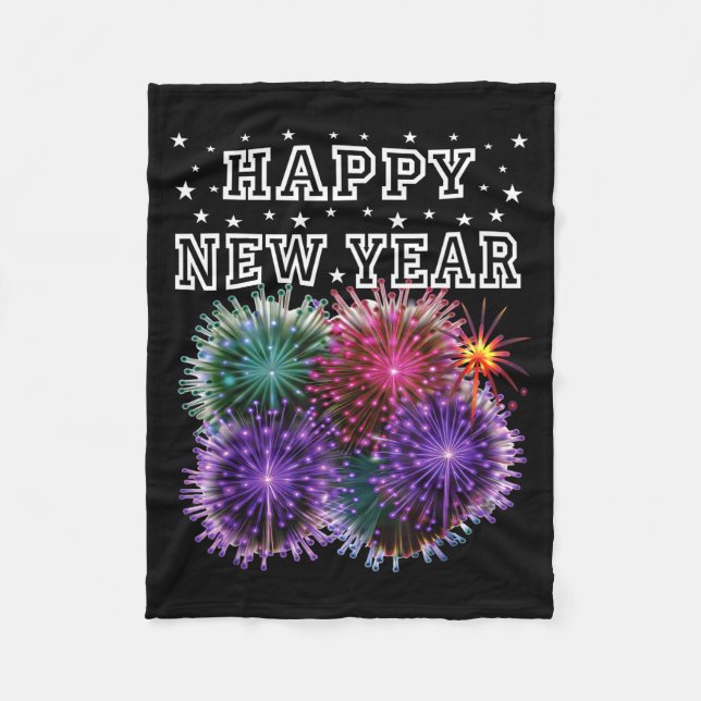 Fireworks New Year's Eve Party  Fleece Blanket (Front)