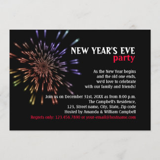Fireworks New Year's Eve Party Invitation