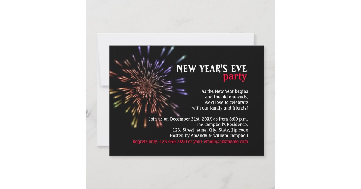 Fireworks New Year's Eve Party Invitation | Zazzle