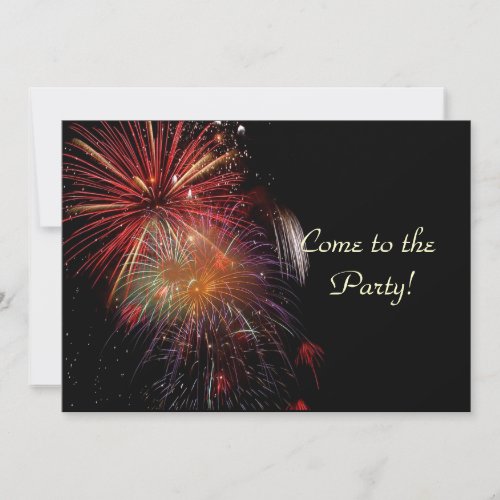 Fireworks New Years Eve Party Invitation Cards