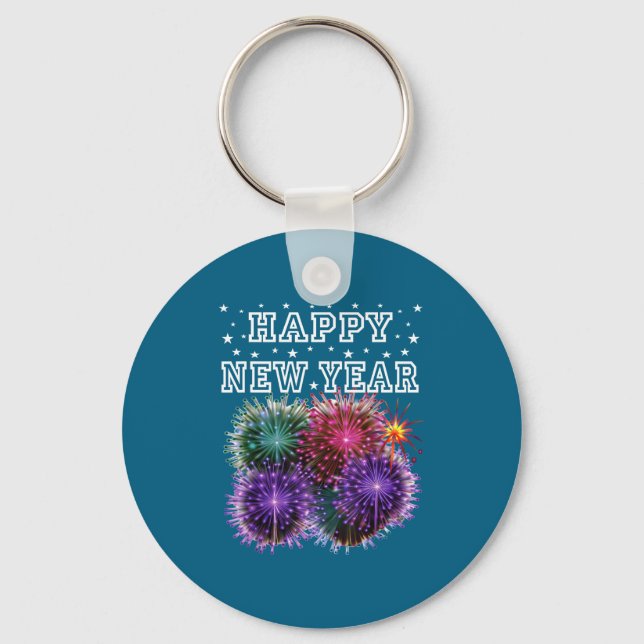 Fireworks New Year's Eve Party  Keychain (Front)