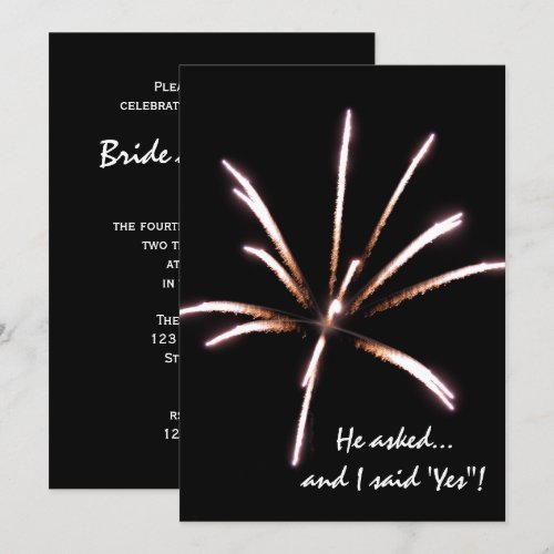 Fireworks Engagement Party Invitation