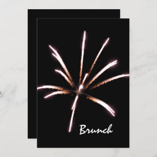 Fireworks on Black Summer Post Wedding Brunch Invitation
