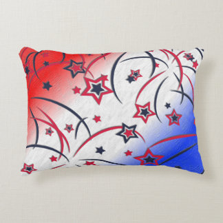 Fireworks on Red White Blue Accent Pillow