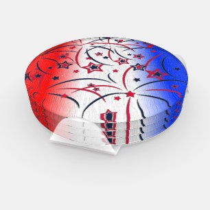 Fireworks on Red White Blue Coaster Set