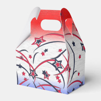Fireworks on Red White Blue Favor Boxes