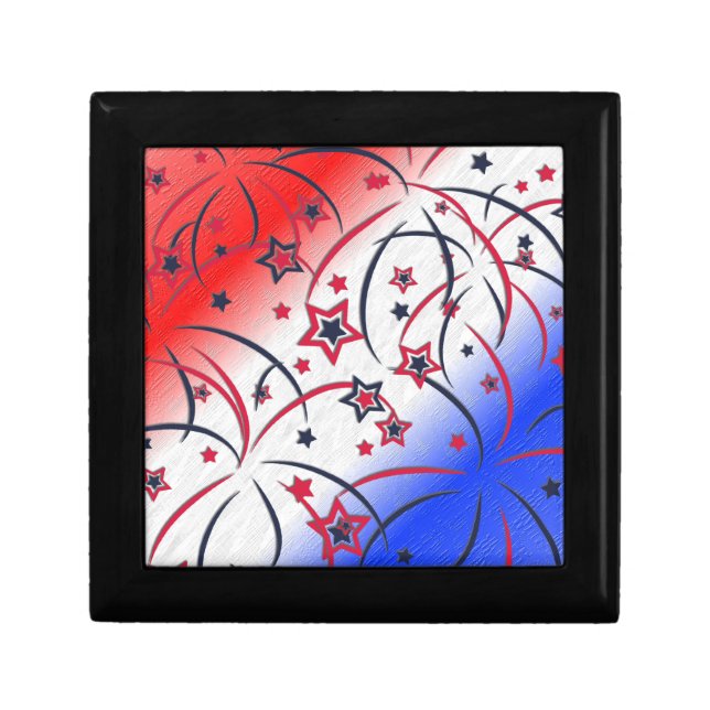 Fireworks on Red White Blue Gift Box (Front)