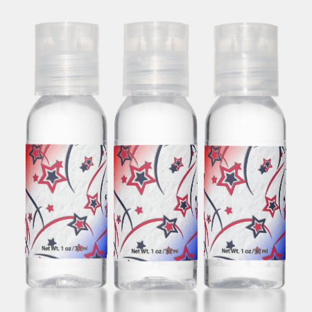 Fireworks on Red White Blue Hand Sanitizer