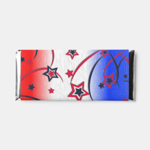 Fireworks on Red White Blue Hershey Bar Favors