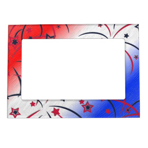 Fireworks on Red White Blue Magnetic Frame