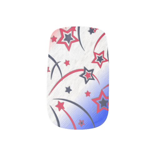 Fireworks on Red White Blue Minx Nail Art