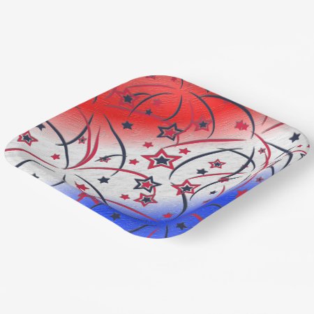 Fireworks on Red White Blue Paper Plates