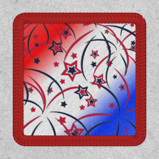 Fireworks on Red White Blue Patch