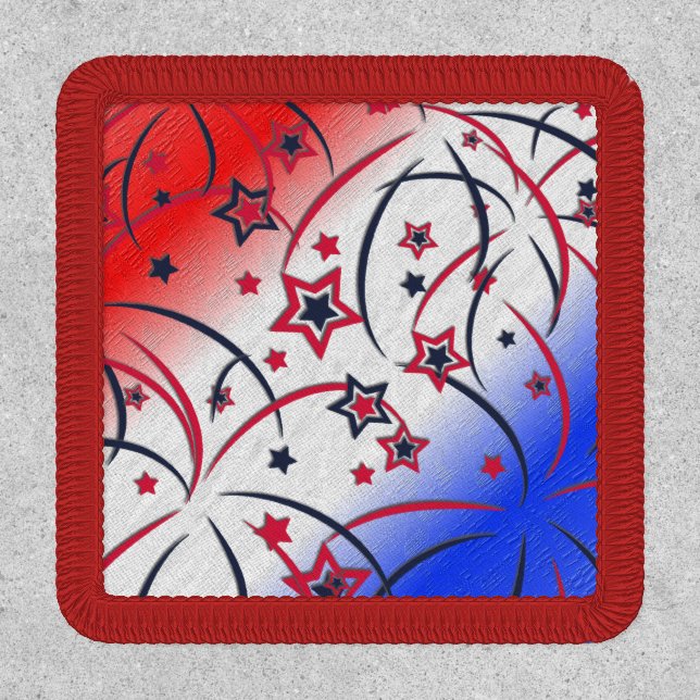 Fireworks on Red White Blue Patch (Front)