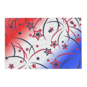 Fireworks on Red White Blue Placemat
