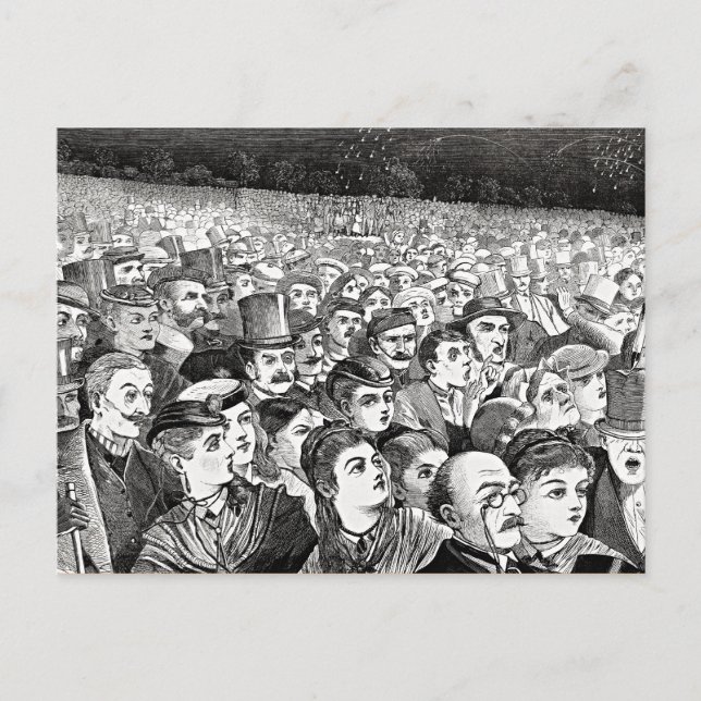 Fireworks on the Night of the Fourth of July Postcard (Front)