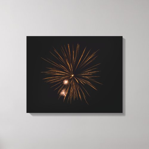 fireworks orange on black background canvas print