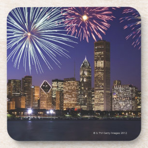 Fireworks over Chicago skyline Coaster