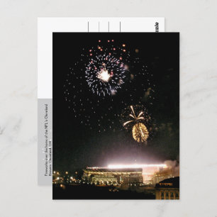 Fireworks over Cleveland Browns Stadium - postcard