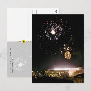 Fireworks over Cleveland Browns Stadium - postcard