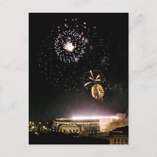 Fireworks over Cleveland Browns Stadium _ postcard