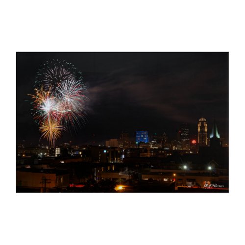 Fireworks Over Des Moines 24x36 Acrylic Print