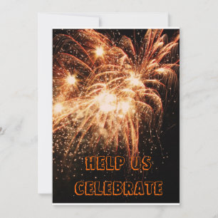 Fireworks Party invitation card
