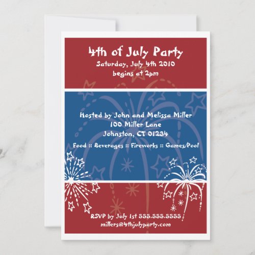 Fireworks Party Invitations