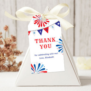 Fireworks Patriotic Baby Shower Gift Tags