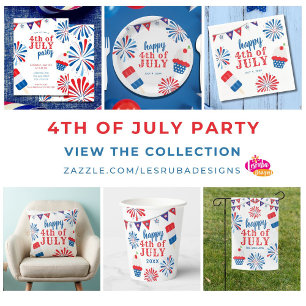 Fireworks Patriotic Happy 4th of July House Flag