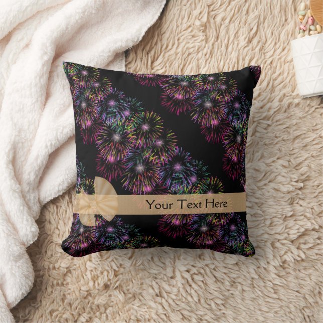 Fireworks Personalized Throw Pillow (Blanket)