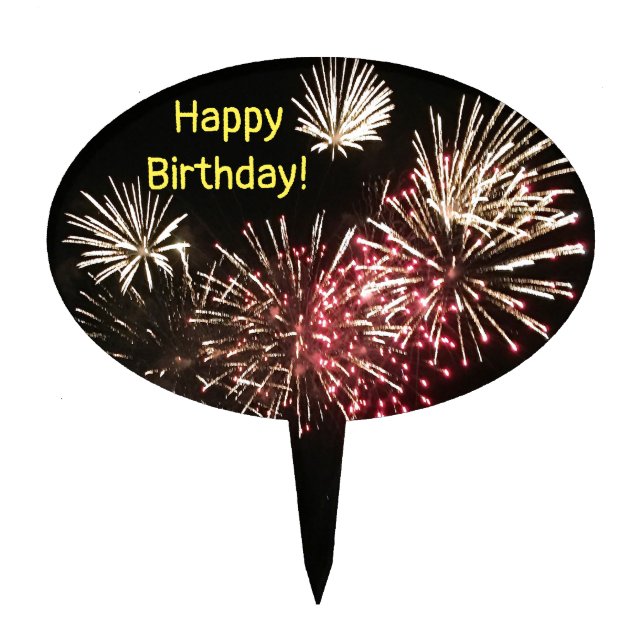 Fireworks Photo Cake Topper (Front)