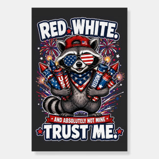 Fireworks Raccoon 4th of July Foam Board