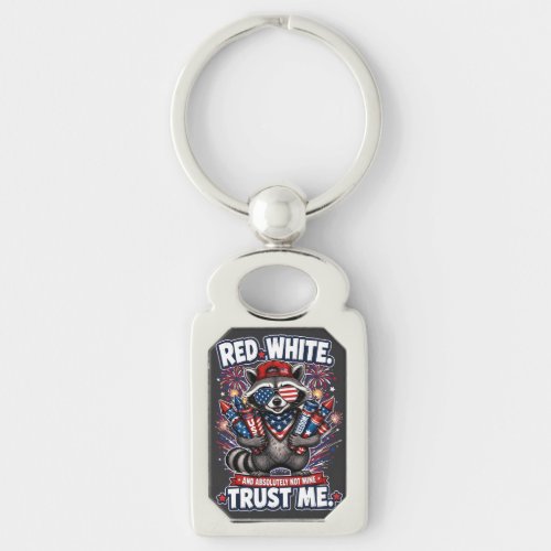 Fireworks Raccoon 4th of July Keychain