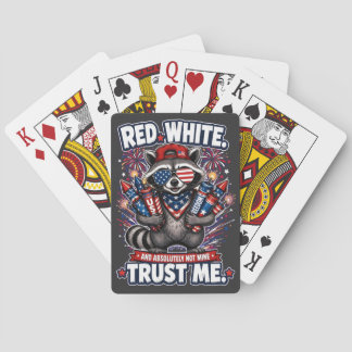 Fireworks Raccoon 4th of July Playing Cards