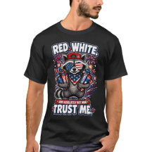 Fireworks Raccoon 4th of July T-shirt