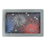 Fireworks Rectangular Belt Buckle
