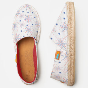 Fireworks Red White & Blue July 4th Celebration Espadrilles