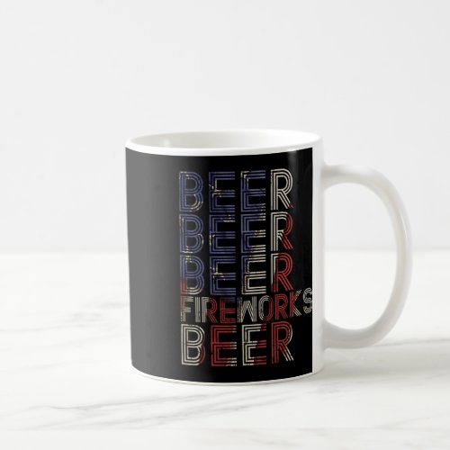 Fireworks Retro 4th Of July Party Parade Drinking  Coffee Mug