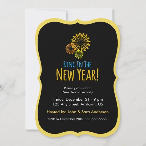 Fireworks Ring in The New Year Party Invitation