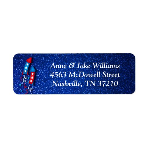 Fireworks Rocket 4th of July Address Labels