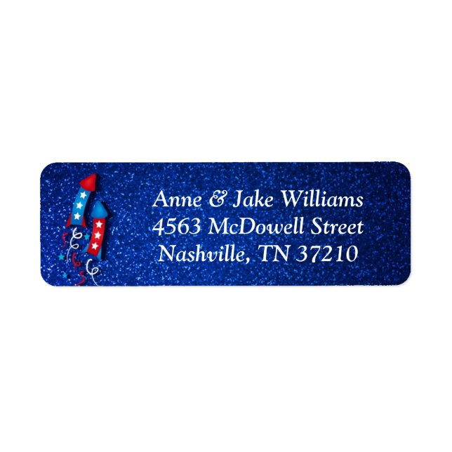 Fireworks Rocket 4th of July Address Labels (Front)