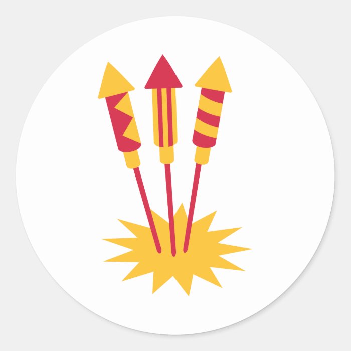 Fireworks rocket round sticker